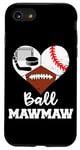 iPhone SE (2020) / 7 / 8 Ball MawMaw Funny Football Baseball Hockey Maw Maw Heart Case