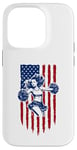 Coque pour iPhone 14 Pro Drapeau américain de pom-pom girl pour pom-pom girl drapeau américain