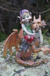 96162 B DRAGON  ELFE FIGURINE MARRON   TROLLS PIXIE  PIXIES KORRIGAN  ANGE FEE