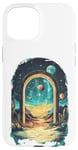 iPhone 15 Cosmic Desert Portal Design for Dreamers and Stargazers Case