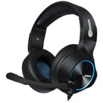 Casque Gamer NUBWO N11 - Noir - Bleu | Casque de Jeu Filaire avec Microphone.