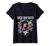 Womens Smoke On The Water V-Neck T-Shirt