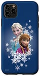 Coque pour iPhone 11 Pro Max Disney La Reine des Neiges Anna et Elsa Sisters et Flocons de Neige