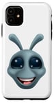 Coque pour iPhone 11 Alien Gris Gris Fun Personnage de dessin animé drôle