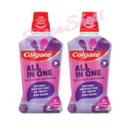 2 x 500ml Colgate All in One Breathtaking Mouthwash  - Purple