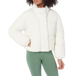 Amazon Essentials Women's Crop Puffer Jacket (Available in Plus Size), Eggshell White, 4XL Plus