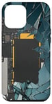 Coque pour iPhone 12 Pro Max Design de carte mère avec fond cassé