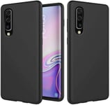 Compatible Avec Les Coque Samsung Galaxy A50/A50s/A30s Silicone Liquide Gel Étui+1*Protecteur D'écran Anti-Choc Housse Protection Avec Soft Microfiber Cloth Lining Cushion-Noir