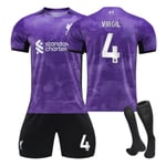 2324 Liverpool 2:a borta träningsset tröja sportlag uniform herr och dam fotbollsuniform NO.4 XS