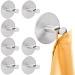 RICOO Crochet Adhésif Mural en Acier Inoxydable, Lot de 8, MH016-8 Crochet Autocollant Moderne pour Salle de Bain et Cuisine, Patere porte manteau,Crocher adhesif pour mur Ø 5x3,8 cm