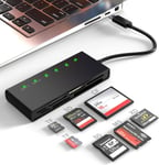 Lecteur De Cartes Usb C, Sd/Tf/Cf/Xd/Ms Type-C 5 Gps Haute Vitesse 7 En 1 Xd Pour Carte Sdxc Sdhc Tf Micro Sd Cf Ms Mmc, Adaptateur Sony Memory Stick Pro Duo Lit 5 Cartes Simultanément