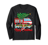 Fireman Fire Truck Xmas Tree Lighting Firefighter Christmas Long Sleeve T-Shirt