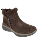 Skechers Femme Easy Going Cool Zip Bottine, Chocolat, 39.5 EU