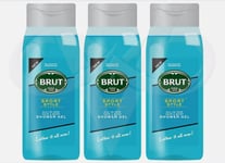 3 x Brut Men's Sport Style All In One Hair & Body Shower Gel 500ml For Him