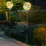 2er Set LED Solaire Extérieur Fiche Lumières Boule Lampes Jardin Déco Éclairage