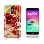 LG K10 2017 softlyfit kohokuvioitu TPU tapauksessa - Punainen Granaattiomena