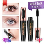 ⭐ 2 x Mascara 4D Eyelash Waterproof Silk Fibre Extension Lasting Lashes Long ✅🔥