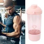 (Pink)Electric Protein Shaker Bottle Portable Mixer Cup For Protein Milk Coffee