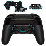 eXtremeRate RISE4 Remap Kit pour Nintendo Switch Pro Manette, 4 Palette avec Coque Arrière Redessinée Noir Transparent pour Switch Pro Manette - Pas Une Manette