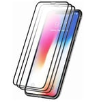 Hqselection® Lot De 3 Verre Trempé Pour Iphone X Xs / Iphone 11 Pro .Film De Protection D'écran Couverture Complète Noir - Anti Rayures - Ultra Résistant Dureté 9h