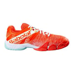 Babolat Tangerine Tango/White, Movea Men's Padel Shoes, Support and Cushioning, 2 Powerful Straps, Ortholite Breathable Sole, French Brand, Size EU 40.5, 7 UK