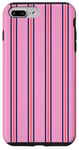 Coque pour iPhone 7 Plus/8 Plus Rose Bleu Marine Rouge Rayé Girly Esthétique Preppy Stripe