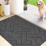 FCSDETAIL Dirt Trapper Indoor Door Mat 60 x 90 cm, Machine Washable Entrance Rug, Super Absorbent Dog Doormat, Non-slip Inside Floor Mat for Entryway, Muddy Shoes & Paws