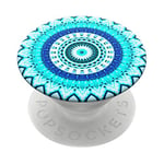 PopSockets: PopGrip Expanding Stand and Grip with a Swappable Top for Phones & Tablets - Blue Floral Mandala