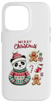 Coque pour iPhone 14 Pro Max Pull Moche de Noël - Panda Endormi Rêvant de Friandises