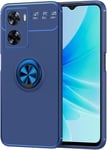 Coque De Telephone Pour Oppo A57 (4g) / Oppo A57s (6.56"" Inches),Silicone Avec Support De Bague Support De Voiture Magnetique-Bleu