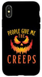 Coque pour iPhone X/XS T-shirt à motif Jack-o-Lantern de People Give Me The Creeps pour Halloween