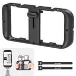 NEEWER Support vidéo pour téléphone Portable - Cage stabilisatrice avec Griffe et Filetage 1/4" - Compatible avec iPhone 14 Plus/Pro Max 13 Mini/Pro Max X XS Max XR Android