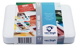 Set de peinture aquarelle Van Gogh, boîte de poche en plastique, 12 demi-pans Sélection générale