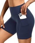 Sportneer Short Sport Femme Legging Push Up Cycliste Femme Legging Court Short De Sport Taille Haute Doux avec Poches pour Dames Gym Running Fitness Workout