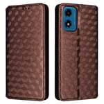 SKALO Motorola Moto G04 Embossed Plånboksfodral i PU-Läder - Bru Brun