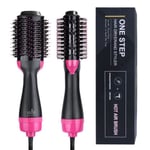 Brosse Lissante Chauffante Ionique, sèche-cheveux en une étape 3 en 1 pour salon Ion négatif Lisseur à cheveux et peigne