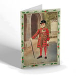 CHRISTMAS CARD Vintage Military - A Yeoman of the Guard (full view with cane)