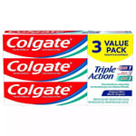 NEW Colgate Triple Action Fluoride Toothpaste,  6 oz Each Pack Of 3 USA IMPORT
