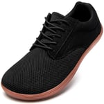 JUEQIBAA Homme Chaussures Pieds Nus Orteil Large Baskets Minimaliste Chaussures Décontractées Respirant Poids Léger pour Marcher Courir L'haltérophilie Noir 42