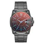 Diesel Master Chief Montre pour Homme, Mouvement à Quartz avec Bracelet en Silicone, Acier Inoxydable ou Cuir, Gris Foncé et Spectre, 43mm