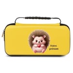 Etui pochette Switch lite jaune herissson et coeur hedgehog personnalisee