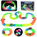 Circuit Voiture Enfant - 240 Pcs Tracks Circuit Cars Flexible Jeux Lumineux 2...