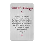 11 Year Anniversary Card for Him Her Women Men- Steel 11th Wedding Anniversary Keepsake Gift for Husband Wife