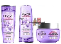 L'oreal Elvive HYDRA HYALURONIC Moisture Shampoo, Conditioner AND Mask