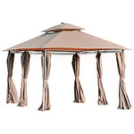 OutSunny Gazebo 3 x 4 x 2.8 m Khaki