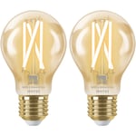 WiZ A60 filament LED E27 2000K - 5000K 640 lumen 2-pak