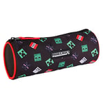 Minecraft TNT - ToyBags - Gamer Case - Cylindrical Design - Pencil Case with 1 Compartment - Lined Inside and with Zip - 8 x 22 x 8 cm, Colourful, Mediano, TNT School Pencil Case, Colourful,