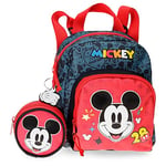 Disney Mickey Get Moving Sac à dos Garderie Multicolore 19x23x8 cm Polyester 3,5L, multicolore, Sac à dos pour crèche