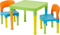 Liberty House Toys Children's Multi-Coloured Table & 2 Chairs Set, Multicoloure