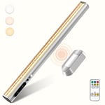 bravzurg Lampe de Bureau LED Sans Fil avec Detecteur Mouvement, 4000mAh Lumiere Rechargeable USB, Reglette LED Cuisine Magnétique Télécommande, Éclairage Murale pour Placard, Tableau, Miroir, Armoire